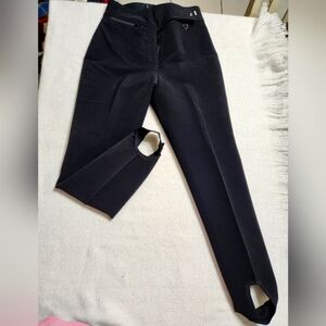 OBERMEYER Vintage Skiwear Ski Black Wool Blend Stirrup Pants Size 6R